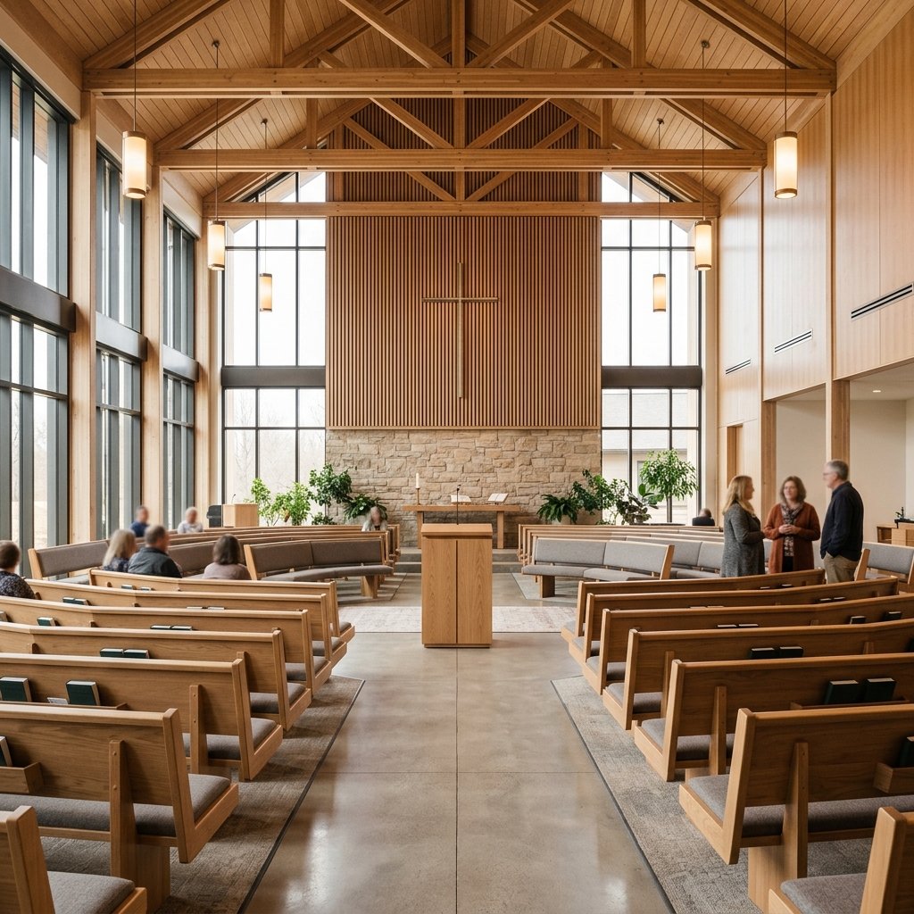 Warm church auditorium